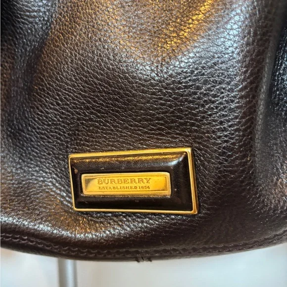 Burberry Dark Brown Leather Shoulder hobo Bag - Picture 3 of 7
